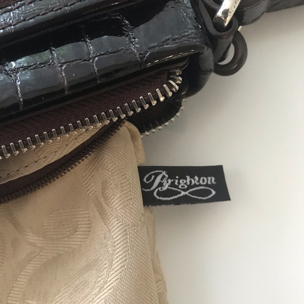 Brighton Crocodile Embossed Patent Leather Crossbody Bag - Picture 12 of 12